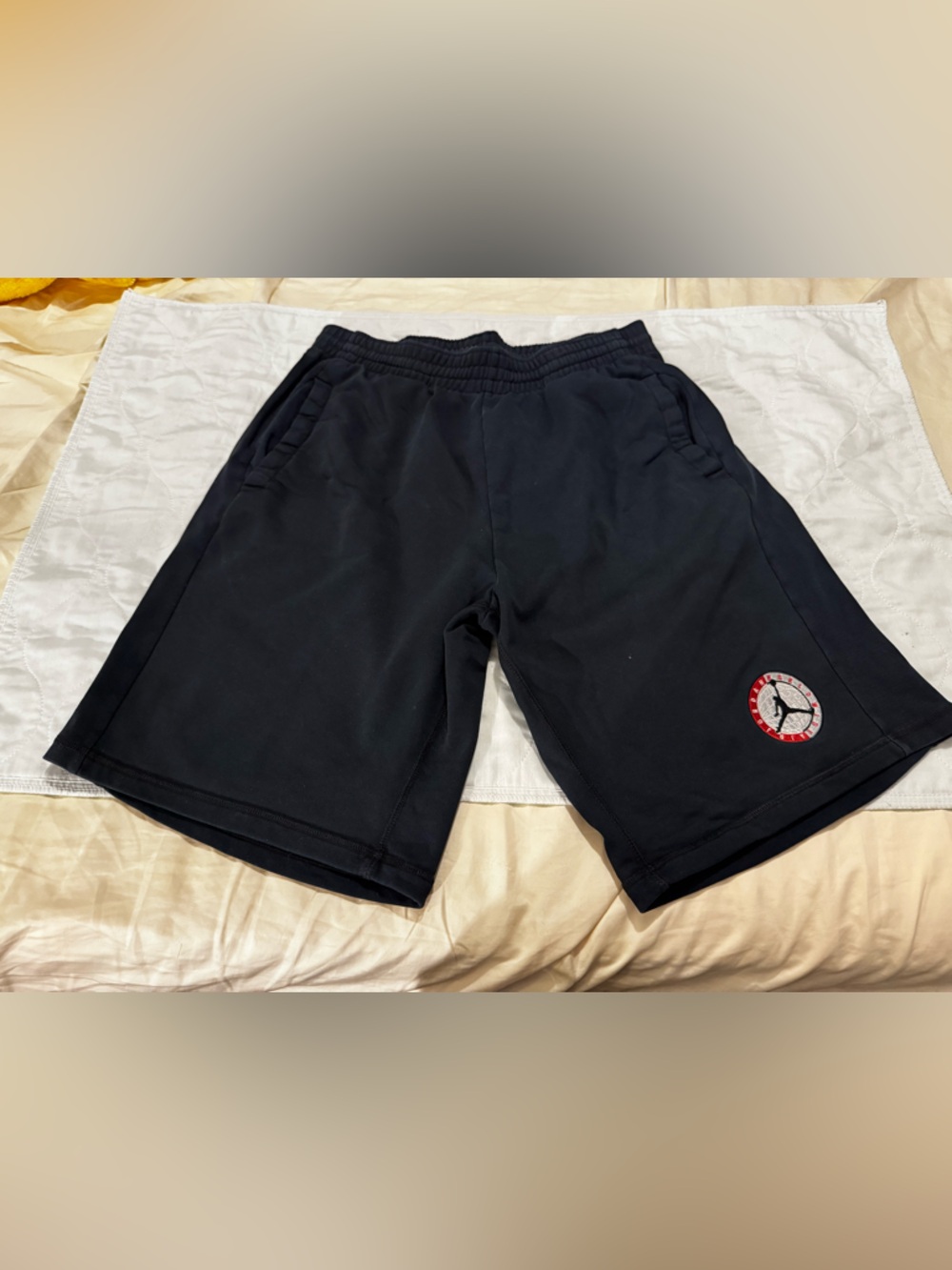 Jordan navy blue Athletic Shorts with Red Accent Jumpman Patch